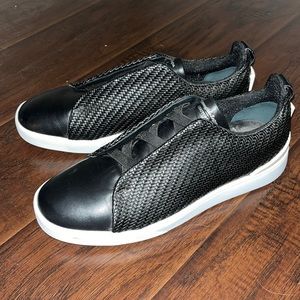 Ermenegildo Zegna BLACK PELLETESSUTA™ TRIPLE STITCH™ LOW TOP SNEAKERS